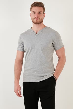 Buratti % 100 Pamuklu V Yaka Slim Fit T Shirt Erkek T SHİRT 5902122