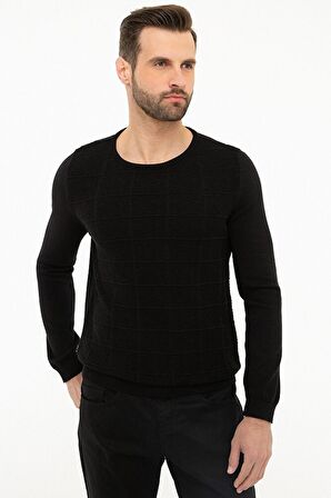 Erkek Siyah Slim Fit Triko Kazak G021GL0TK.000.973431