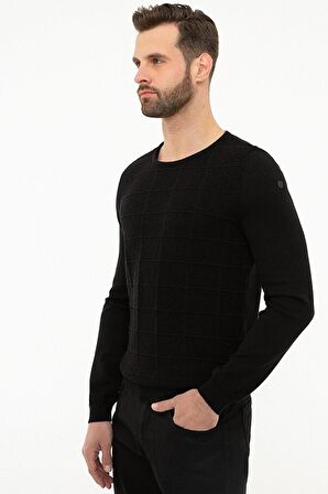 Erkek Siyah Slim Fit Triko Kazak G021GL0TK.000.973431