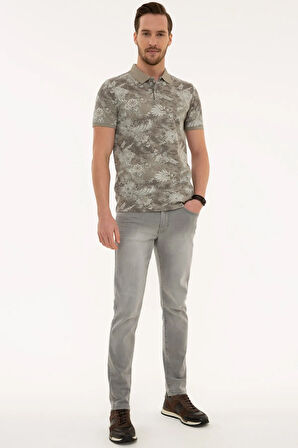 Koyu Gri Slim Fit Polo Yaka T-Shirt