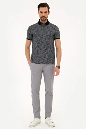 Lacivert Slim Fit Polo Yaka T-Shirt