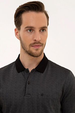 Siyah Regular Fit Polo Yaka T-Shirt