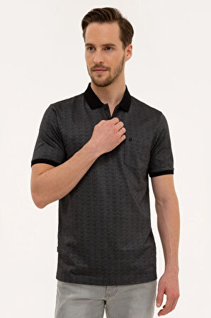 Siyah Regular Fit Polo Yaka T-Shirt