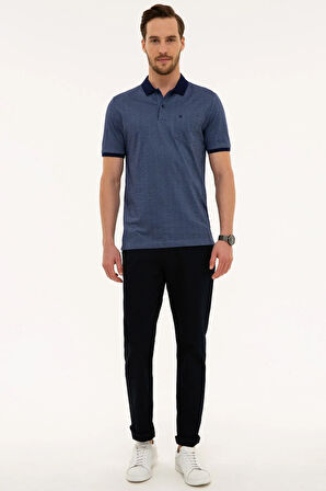 Erkek Lacivert Regular Fit Polo Yaka T-Shirt