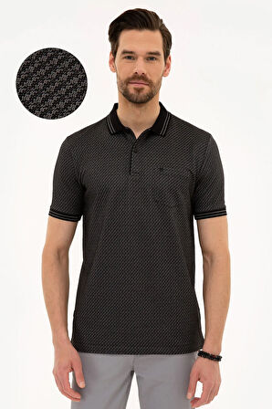 Siyah Regular Fit Polo Yaka T-Shirt