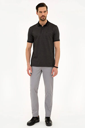 Siyah Regular Fit Polo Yaka T-Shirt