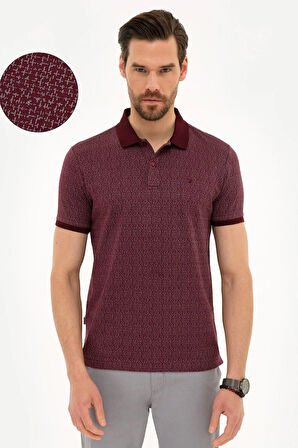 Bordo Slim Fit Polo Yaka T-Shirt