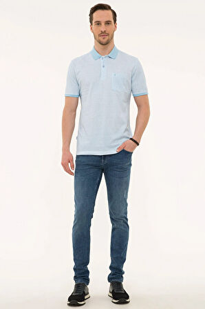 Açık Mavi Regular Fit Polo Yaka T-Shirt