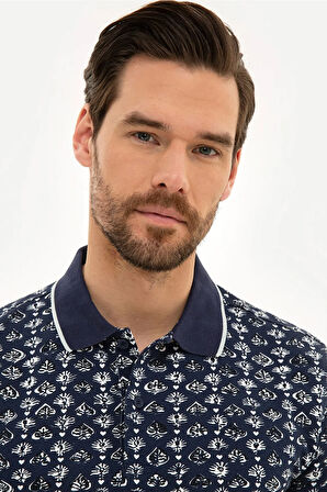 Lacivert Slim Fit Polo Yaka T-Shirt