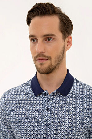 Lacivert Slim Fit Polo Yaka T-Shirt