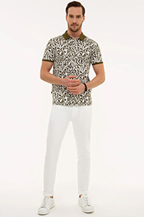 Haki Slim Fit Polo Yaka T-Shirt
