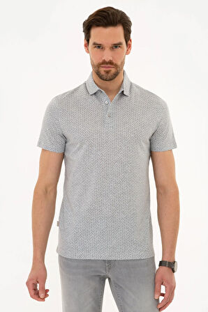 Açık Gri Slim Fit Polo Yaka T-Shirt