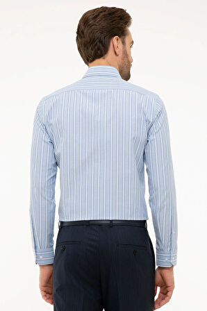 Erkek Açık Mavi Slim Fit Uzun Kollu Gömlek