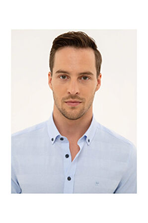 Erkek Açık Mavi Slim Fit Gömlek G021GL004.000.1051872