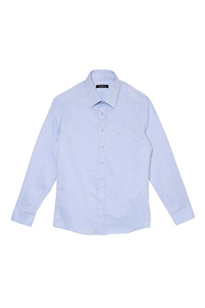 Mavi Slim Fit Armürlü Gömlek