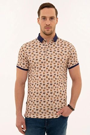 Kahverengi Slim Fit Polo Yaka T-Shirt