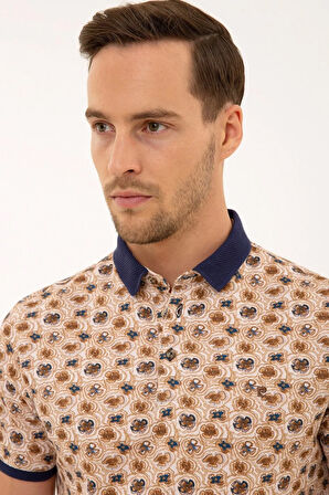 Kahverengi Slim Fit Polo Yaka T-Shirt