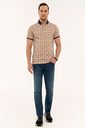 Kahverengi Slim Fit Polo Yaka T-Shirt
