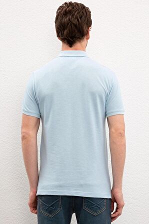 Erkek Açık Indigo Polo Yaka T-shirt