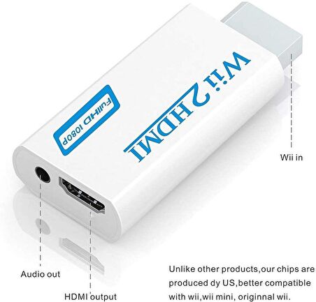 Nintendo Wii İçin HDMI TV Kablo Çevirici Dönüştürücü Adaptör