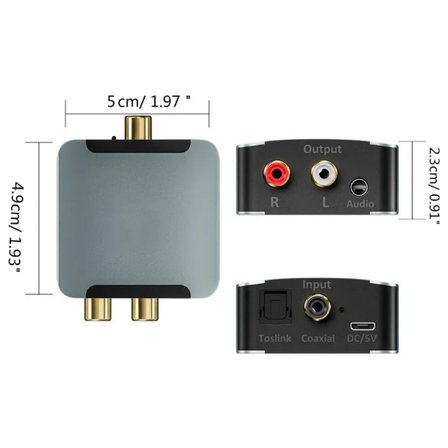 TAPLİN Dijital To Analog 3.5mm Optik Ses Tos Çevirici Dönüştürücü Adaptör TK-145