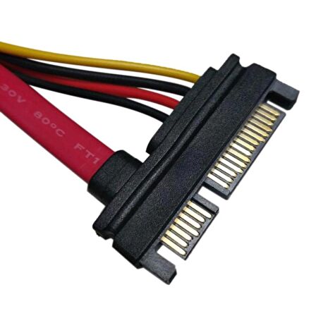 Sata Power Uzatma Kablosu 15+7 Pin (Erkek-Dişi) 30 cm