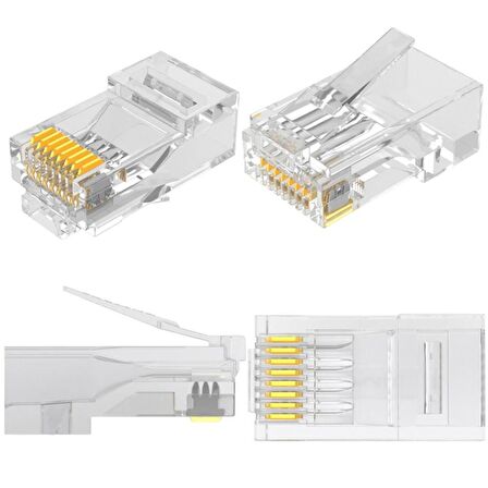 RJ45 JACK RJ-45 JAK UÇ 100 ADET NETWORK CAT5E İNTERNET MODEM ADSL
