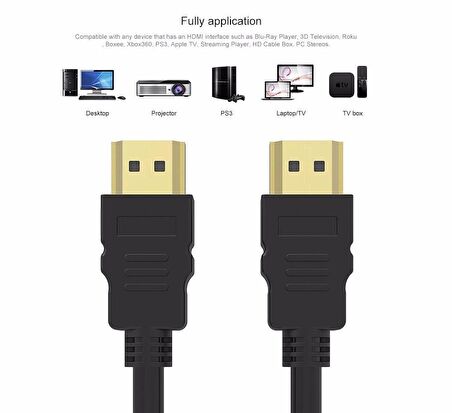 HDMI 1.4b TV LCD Monitör Laptop Erkek Bağlantı Kablosu1.5 Metre