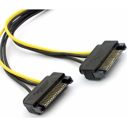 2x Sata to 8 Pin (6+2) Pci-e Express Güç Molex Power Kablosu Çevirici Dönüştürücü 4327