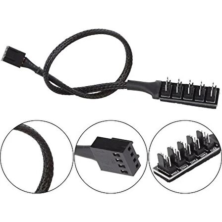 Fan Çoklayıcı Kablosu 4 Port Y Pwm Splitter 4 Pin CPU 12V Switch IDE Molex