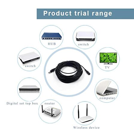 Modem Kamera DC Adaptör Uzatma Kablosu Ara Bağlantı 3 Metre