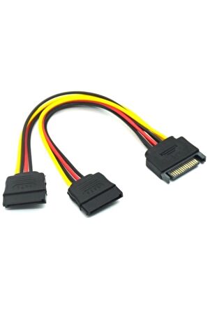 Sata Çoklayıcı 15 Pin 1 Erkek 2 Dişi 2 Port Çoklayıcı Y Splitter Hdd Bağlantı Kablosu 4426