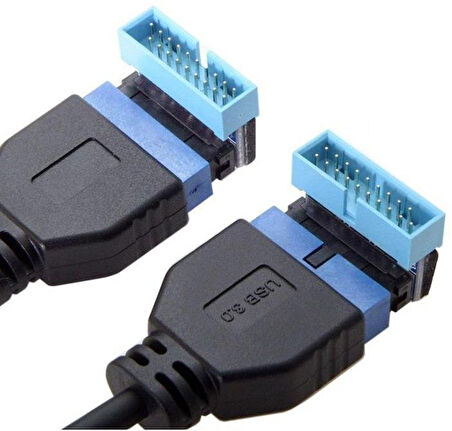 USB 3.0 19 20 Pin Dişi Erkek 90 Derece Yön Değiştirme Uzatma Adaptörü 2 Adet 4976