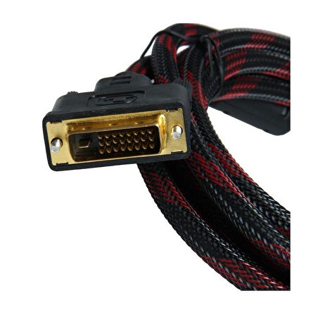 Dvi To Dvi Monitör Ekran Kablosu 3 Metre Ara Bağlantı Dvi-D 24+1 Örgü Kablo 4632
