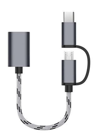 USB 3.0 OTG To Type C Micro USB Data Şarj Çevirici Dönüştürücü Adaptör