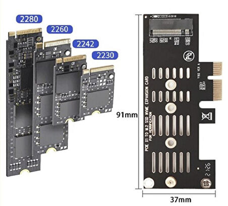 Pci-e Express 3.0 To Nvme Ssd M.2 M Key Çevirici Kart 5225