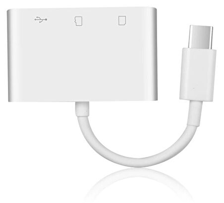 Usb Type C To SD Micro SD TF Kart Okuyucu ve USB Çevirici 3 in 1 Dönüştürücü Adaptör 5232