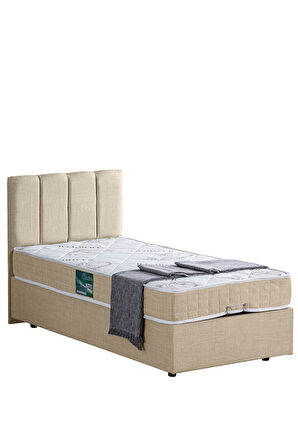 Defne Tek Kişilik Baza Başlık Comfort Yatak Seti, Açık Gri