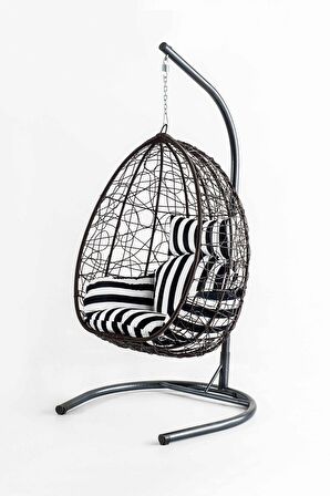 Eymense Deco Rattan Salıncak Kahve Siyah Zebra