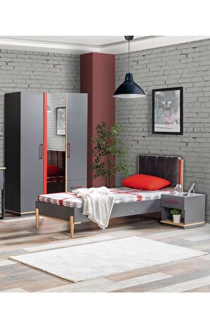 Antre Genç Odası - 3 Kapılı Dolap, Karyola, Komodin