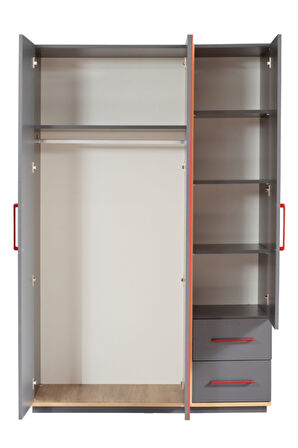 Antre Genç Odası - 3 Kapılı Dolap, Karyola, Komodin, Şifonyer