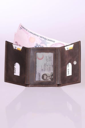 Numana Hakiki Deri Trifold İnce Cüzdan