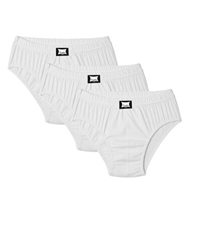 Tutku 0109 (3NO-L) 3 Adet Penye Kom %100 Pamuk Slip Erkek Külot BEYAZ