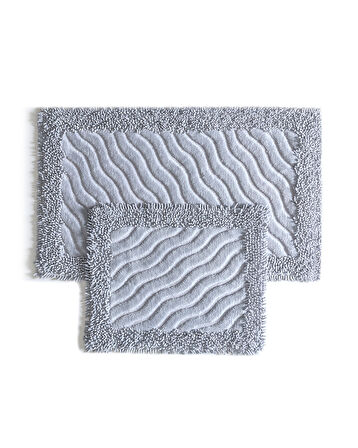 Marlie 2'li Banyo Paspası - Gri - (60x100)+(50x60) cm