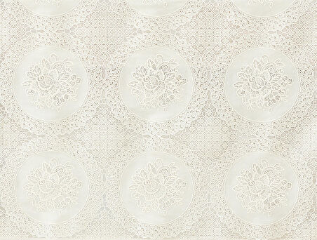 Madame Coco Roni Pvc Masa Örtüsü - Ekru/Ekru - 140x200 cm