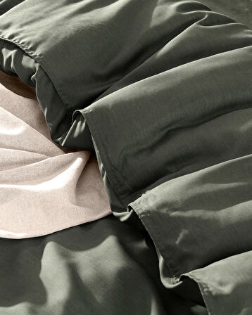 Madame Coco Loire Çift Kişilik Nevresim Takımı ( TENCEL™ ) - Haki