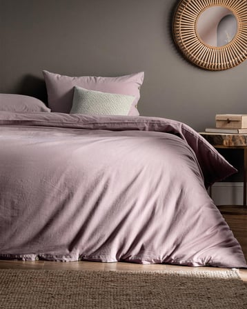 Madame Coco Mer Tek Kişilik Yıkamalı Linen Nevresim Takımı - Mürdüm