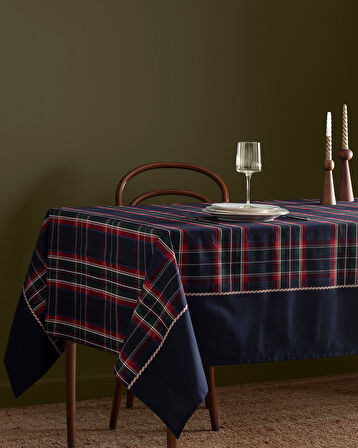 Abella Masa Örtüsü - Lacivert - 160x160 cm
