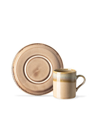 Ramona 2 Kişilik Kahve Fincan Takımı - Pudra - 90 ml