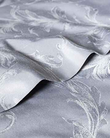 Madame Coco Blaye King Size Jakarlı Saten Nevresim Takımı - Gri